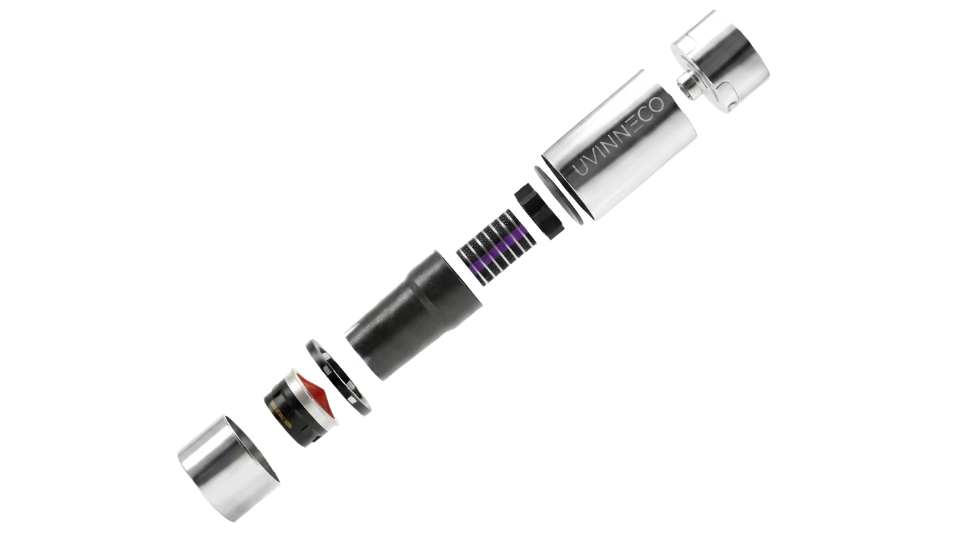 Exploded view of the UVINNECO attachment with its components
